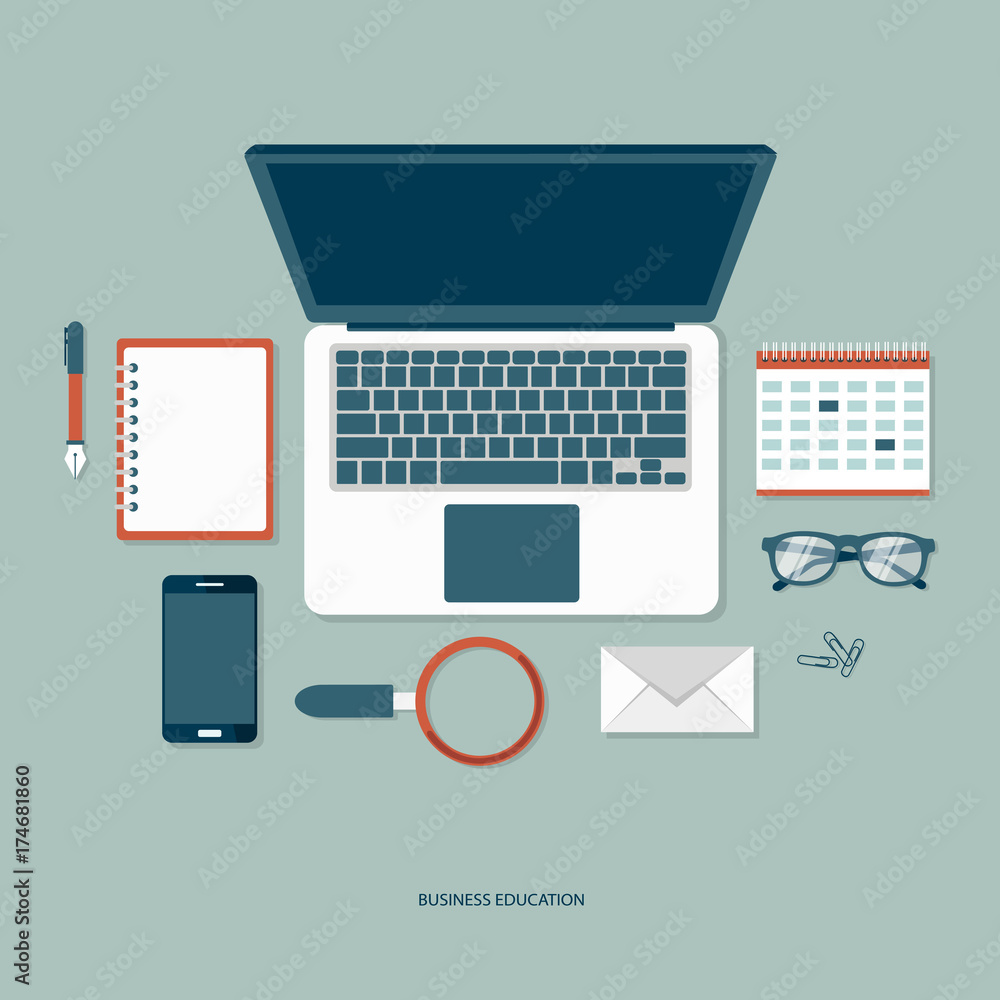 Business education concept. Flat vector illustration. Business education concept. Flat vector illustration.