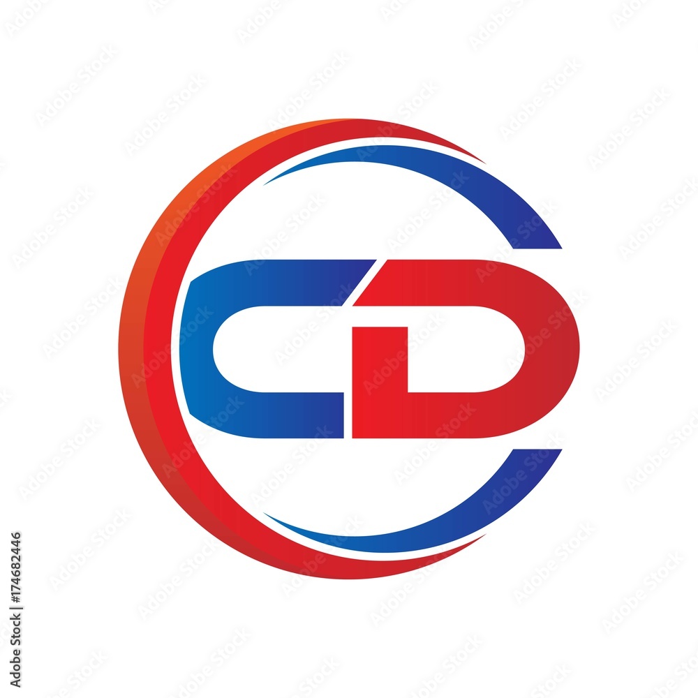 cd logo vector modern initial swoosh circle blue and red cd logo vector modern initial swoosh circle blue and red