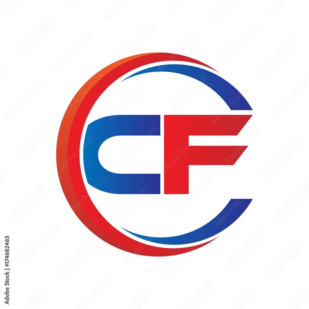 cf logo vector modern initial swoosh circle blue and red cf logo vector modern initial swoosh circle blue and red