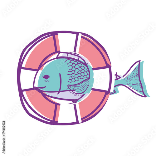 fish with life buoy object design