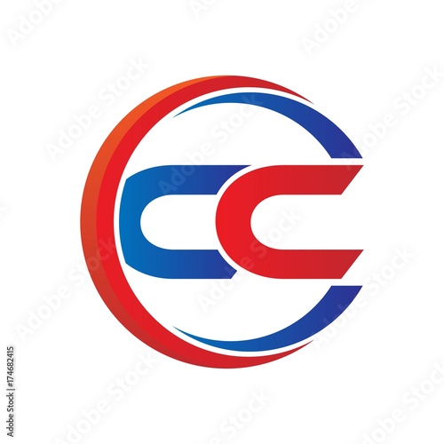 cc logo vector modern initial swoosh circle blue and red Free Download cc logo vector modern initial swoosh circle blue and red - GFXLoad