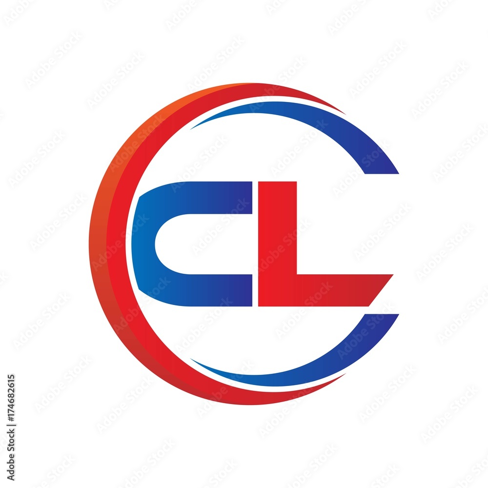 cl logo vector modern initial swoosh circle blue and red cl logo vector modern initial swoosh circle blue and red