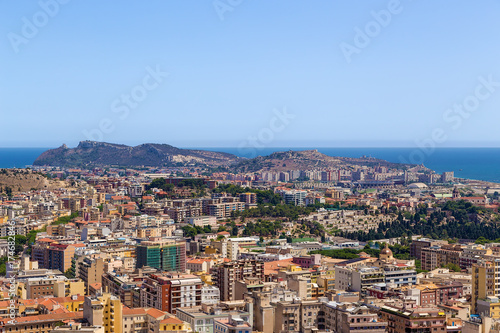 Cagliari, Sardinia, Italy. Scenic view of the city from a bird's eye view