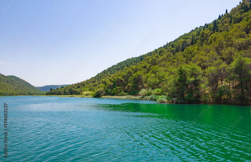 Krka National park river landscape, Zadar, Croatia Krka National park river landscape, Zadar, Croatia