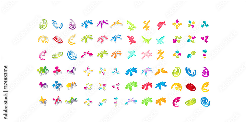 Big set of minimal geometric multicolor symbol set shapes. Trendy icons and logotypes. Business signs symbols, labels, badges, frames and borders Big set of minimal geometric multicolor symbol set shapes. Trendy icons and logotypes. Business signs symbols, labels, badges, frames and borders