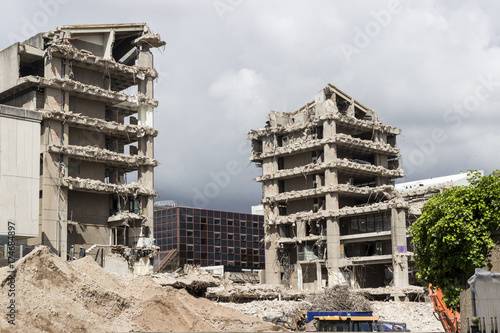 partly demolished concrete building
