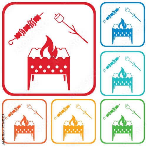 Brazier, zephyr and kebab icon