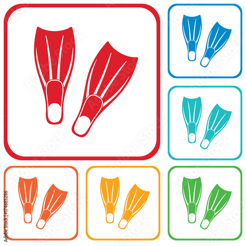 Diving flippers icon