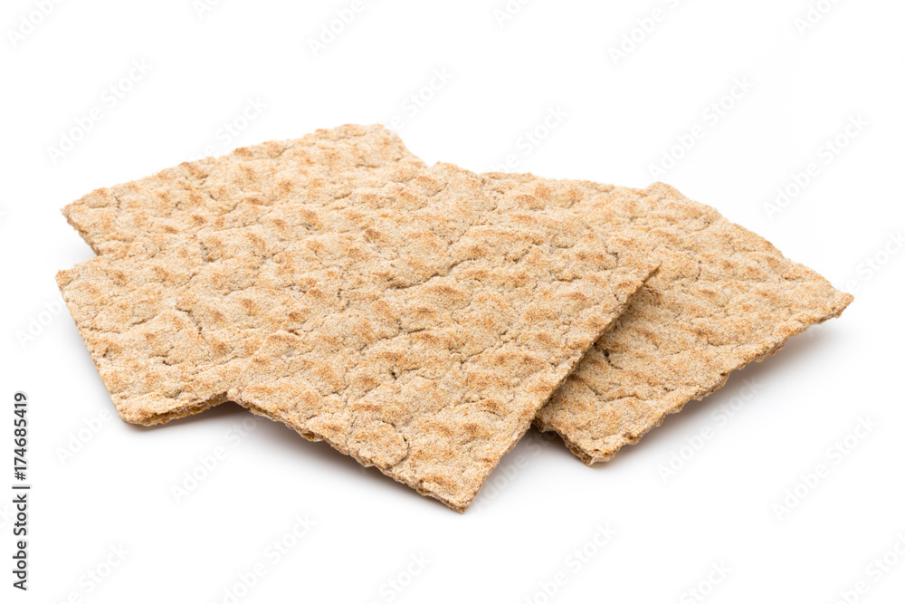 Stack of wholegrain crispy bread. Stack of wholegrain crispy bread.