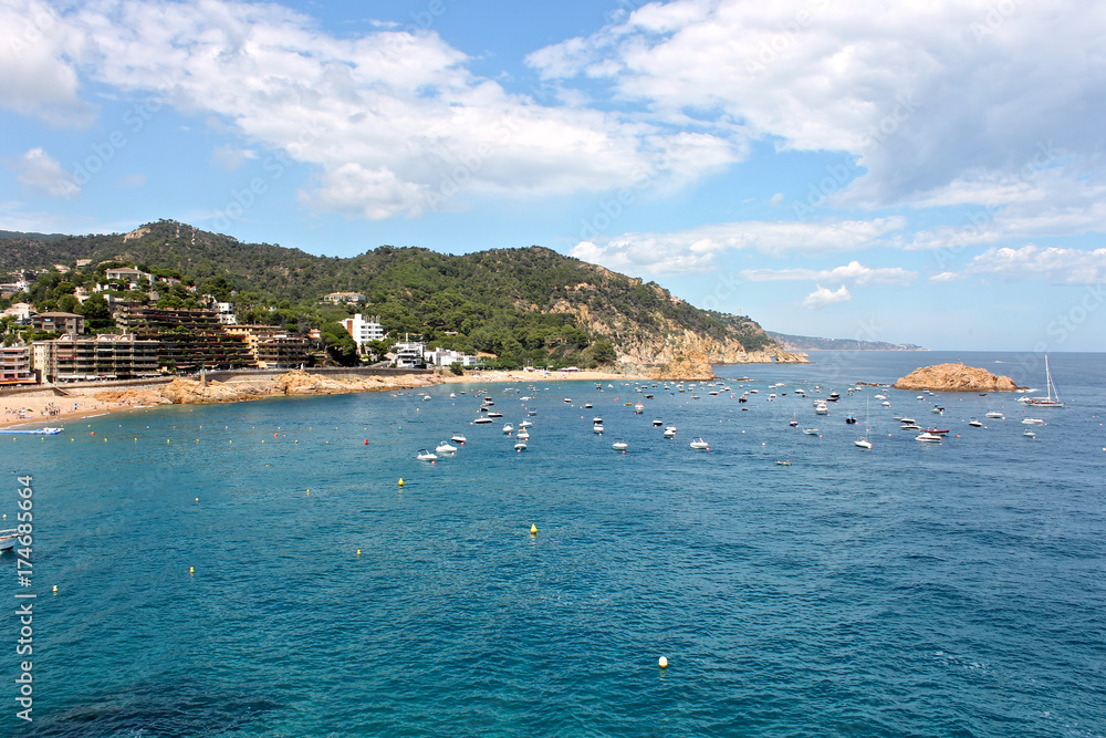 Views of the Mediterranean coast from Tossa de Mar, Catalonia, Spain