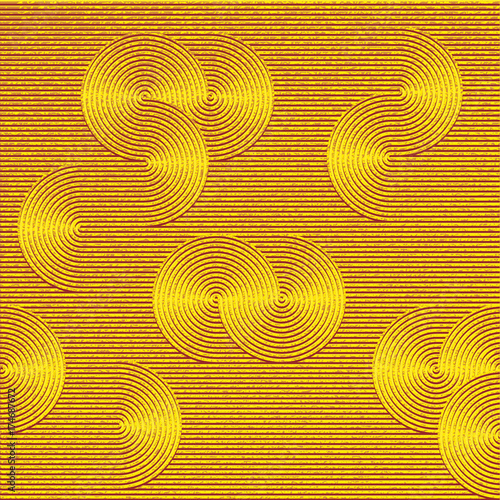 Gold background. Striped lo...