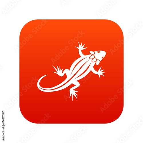 Lizard icon digital red