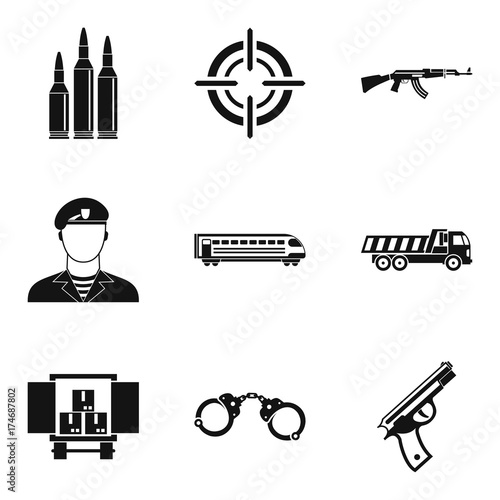 Burthen icons set, simple style