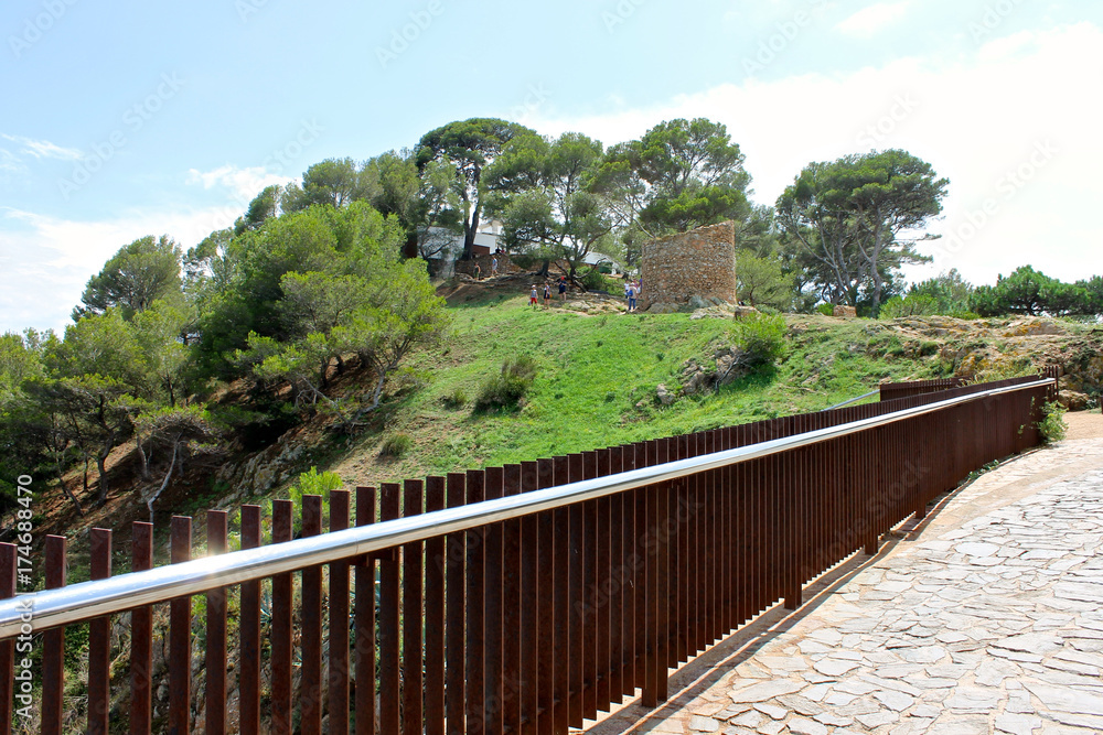 Fototapeta premium Views of the Vila Vella, a fortress in Tossa de Mar, Catalonia, Spain
