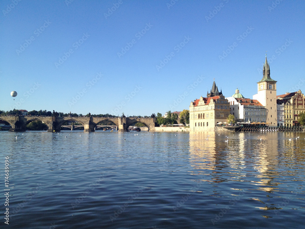 The Vltava river in Prague Czech Republic The Vltava river in Prague Czech Republic