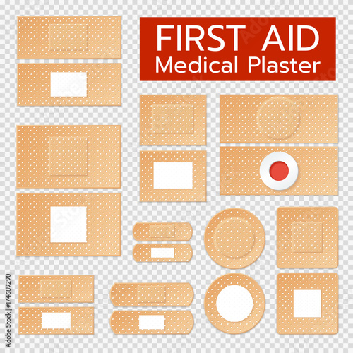 Realistic Medical Plasters Set