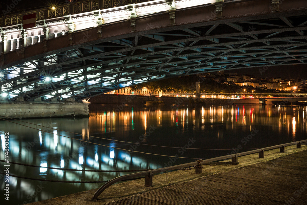 Lyon city by night