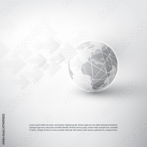 Cloud Computing and Networks Concept - Global Resources, Business or Technology Background, Creative Design Template