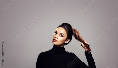Beautiful woman with strong healthy hair