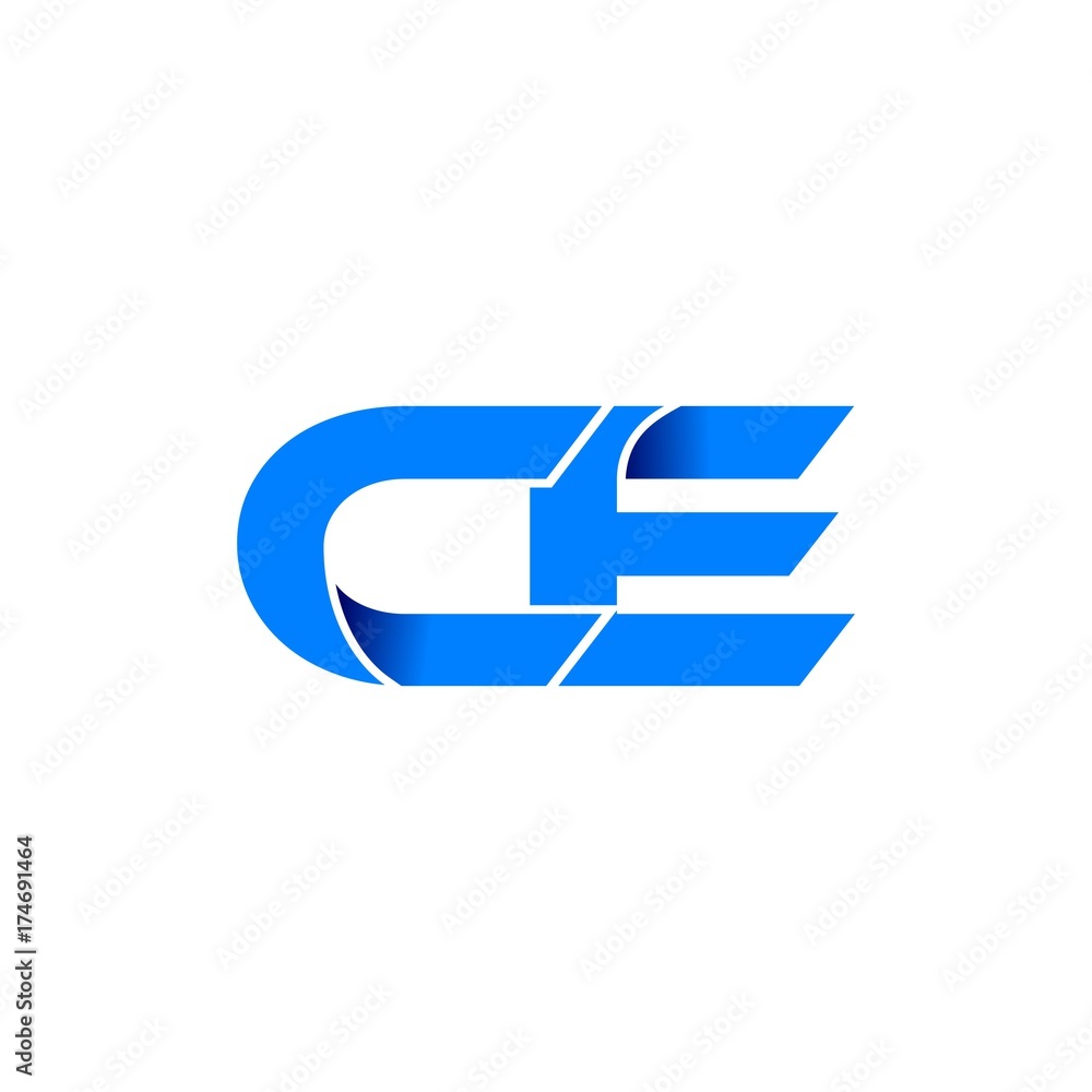ce logo initial logo vector modern blue fold style ce logo initial logo vector modern blue fold style