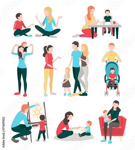 Babysitter Family People Set