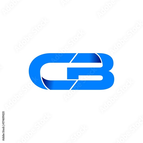 cb logo initial logo vector modern blue fold style