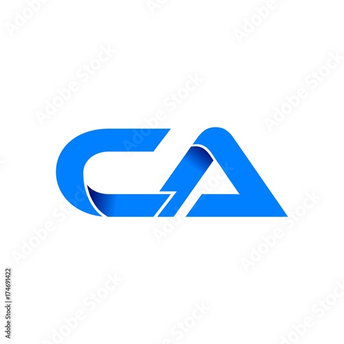 ca logo initial logo vector modern blue fold style