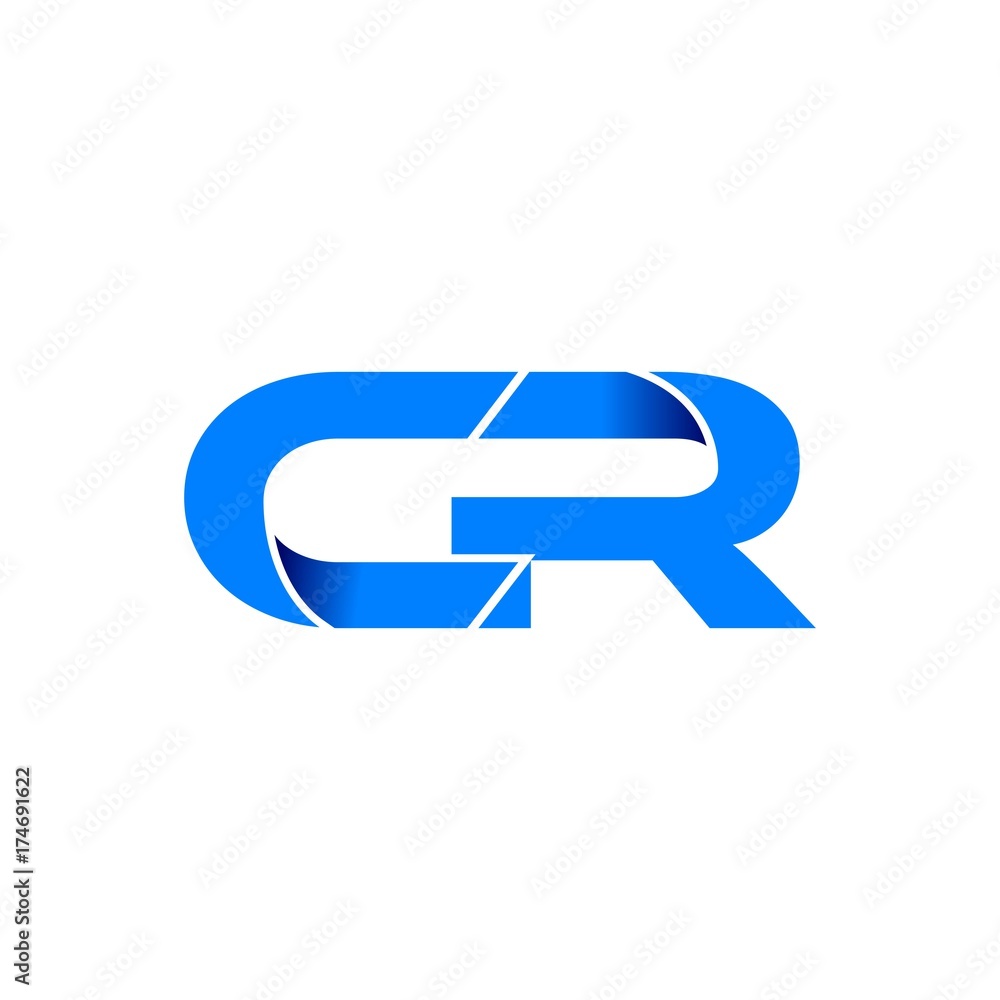Fototapeta premium cr logo initial logo vector modern blue fold style