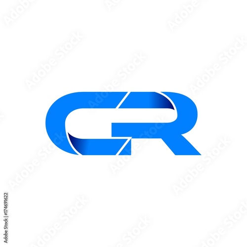 cr logo initial logo vector modern blue fold style