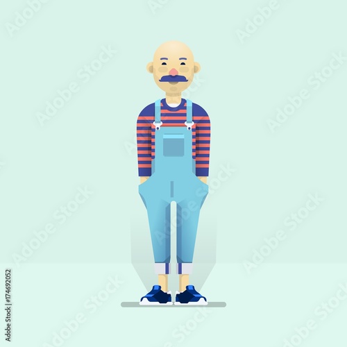stylish hipster character