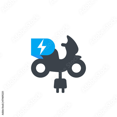 electric scooter vector icon on white