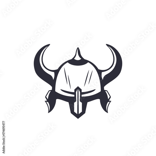 helmet with horns isolated on white