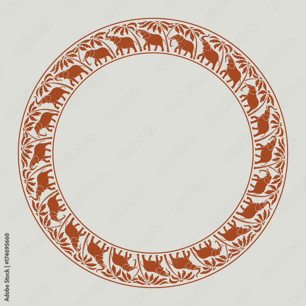 elephants circle ornament-02 elephants circle ornament-02