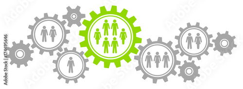 Society Gears Border Graphics Grey/Green