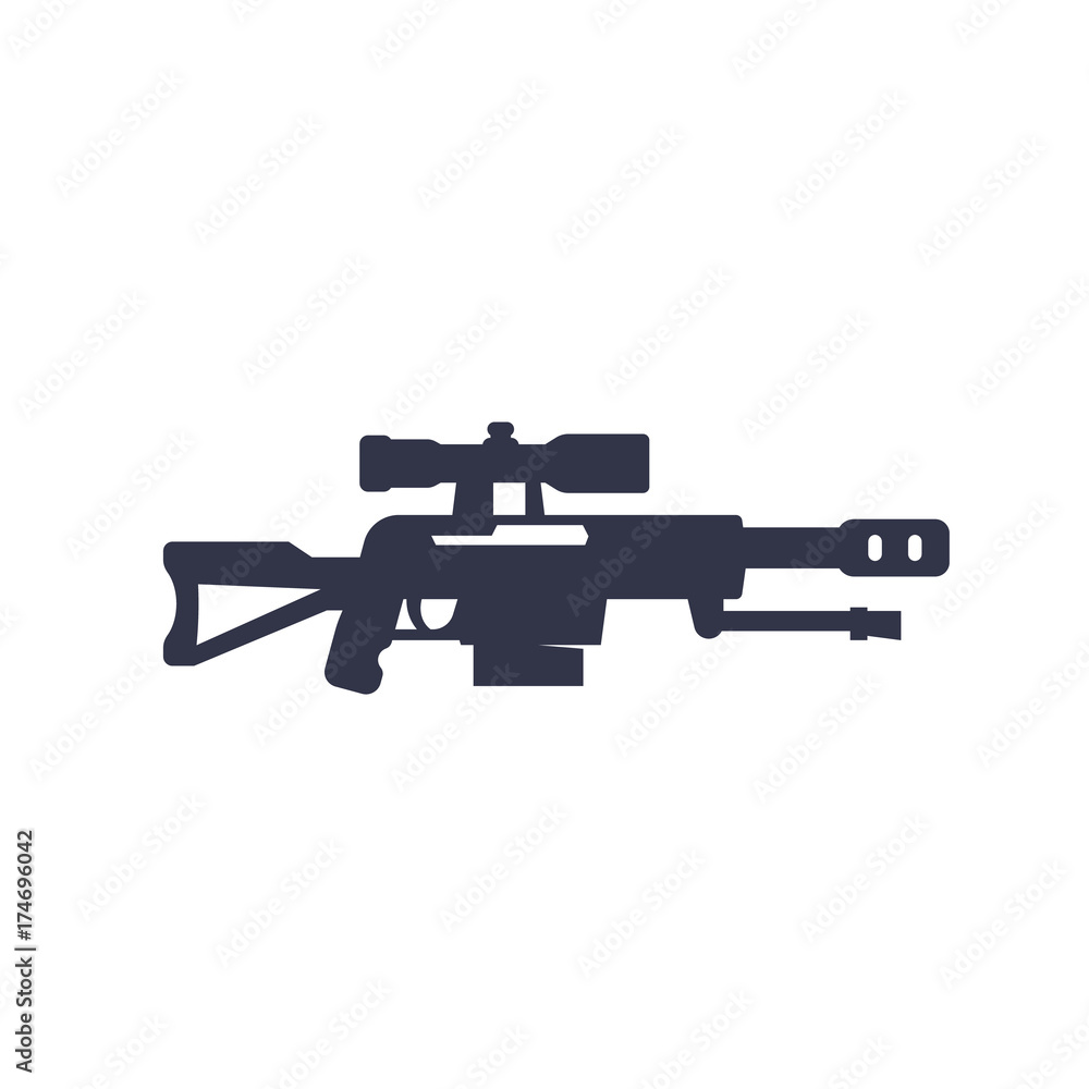 Sniper rifle icon on white