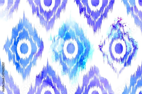 Seamless ikat textile pattern .