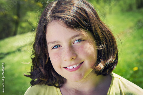 Portrait of a teenage girl smiling