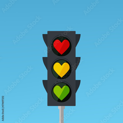 traffic light with heart