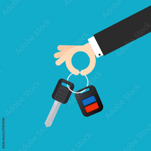 hand holding key car