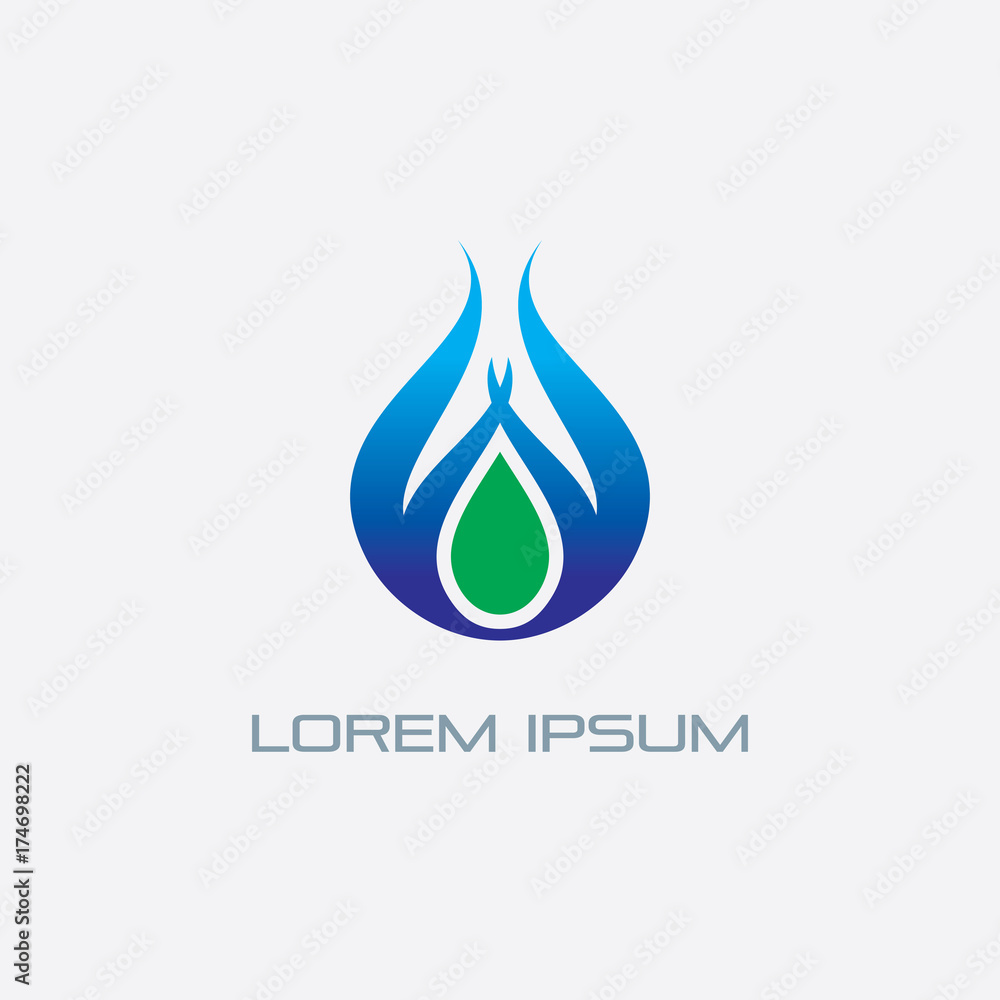 abstract waterdrop nature logo vector abstract waterdrop nature logo vector
