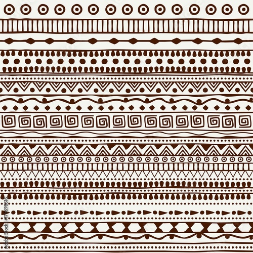 Seamless tribal pattern in the style of a boho. Background African motifs.