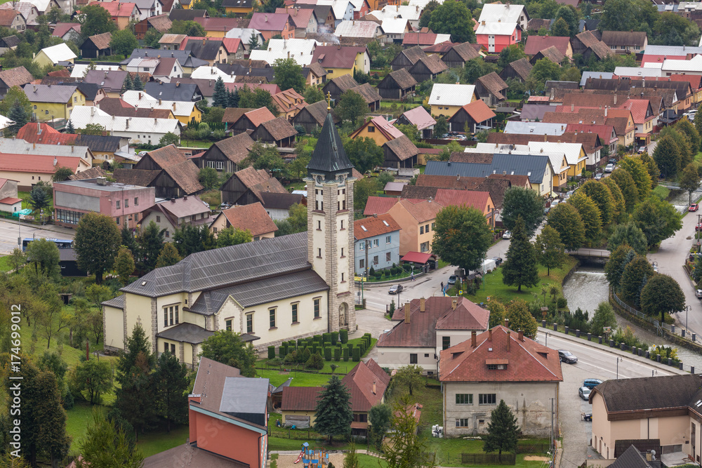 Terchova, center with church, Slovakia