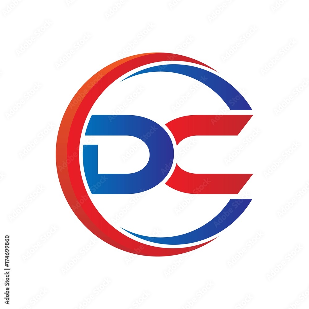 dc logo vector modern initial swoosh circle blue and red dc logo vector modern initial swoosh circle blue and red