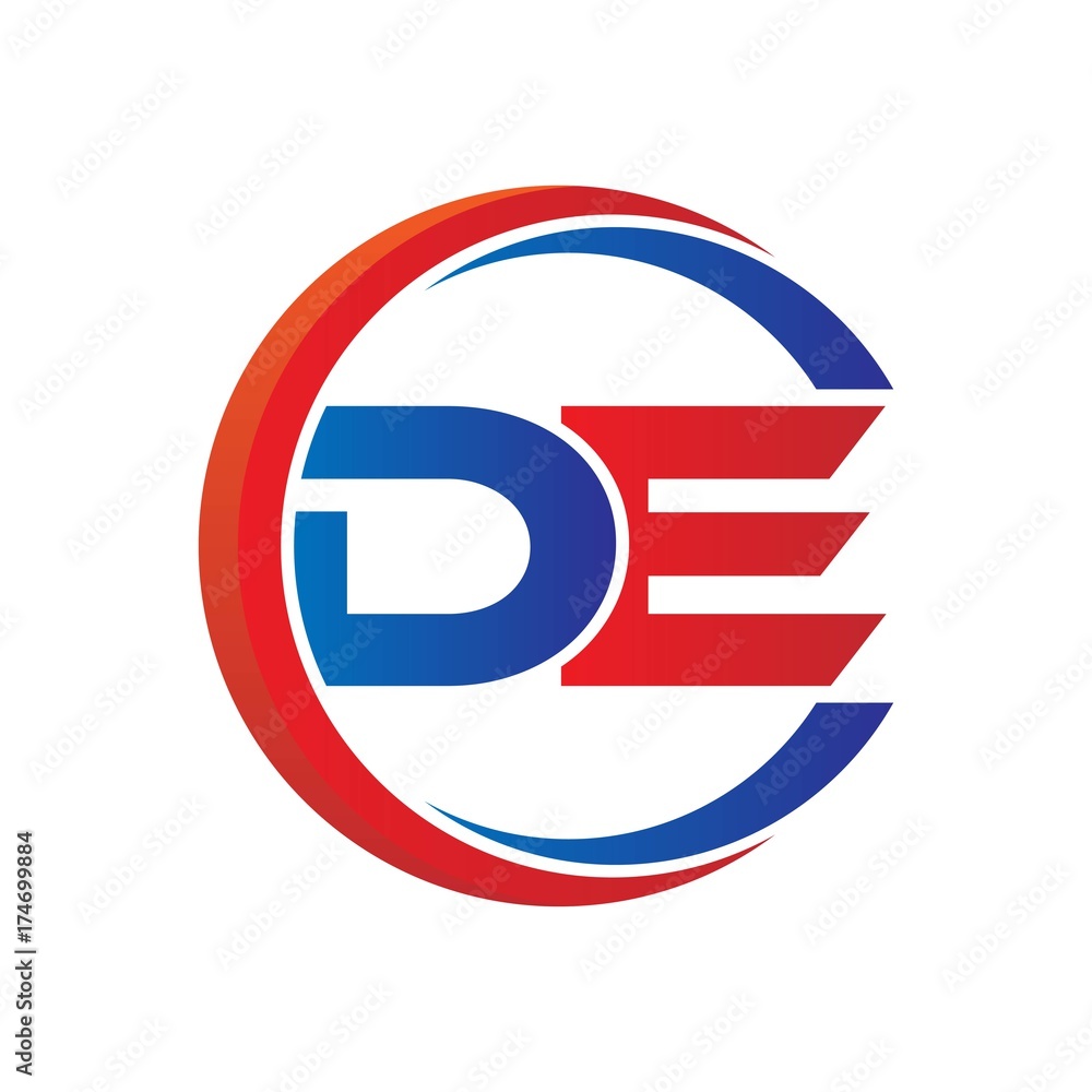 de logo vector modern initial swoosh circle blue and red de logo vector modern initial swoosh circle blue and red