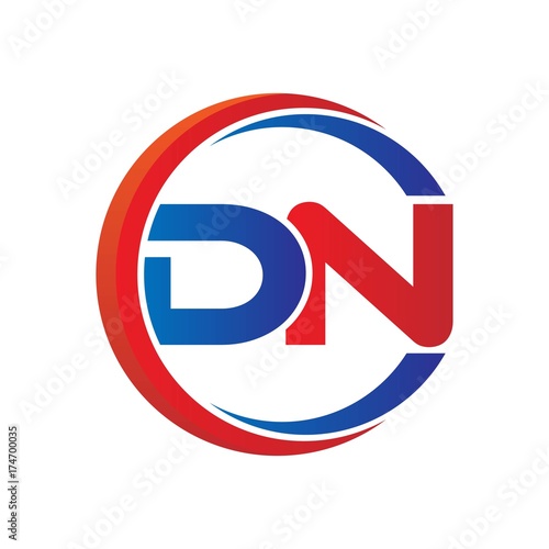 Free Download dn logo vector modern initial swoosh circle blue and red - GFXLoad