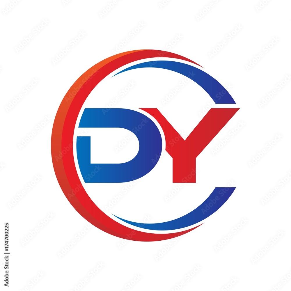 dy logo vector modern initial swoosh circle blue and red dy logo vector modern initial swoosh circle blue and red