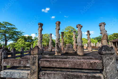 Ruins of Nissanka Lata Mandapaya in Polonnaruwa