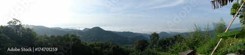 Panorama Landscape view of mountain and Mist. © thaiprayboy