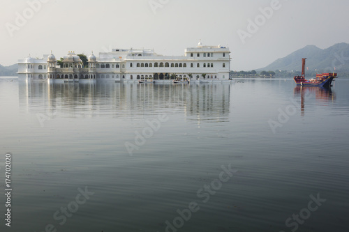 Taj Lake Palace on lake Pichola in Udaipur  Rajasthan  India.