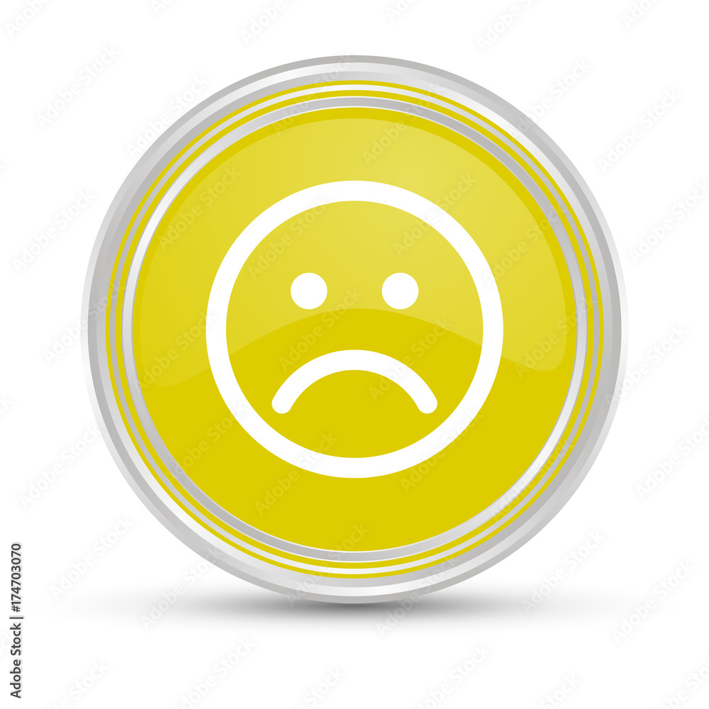 Gelber Button - Smiley - traurig Gelber Button - Smiley - traurig